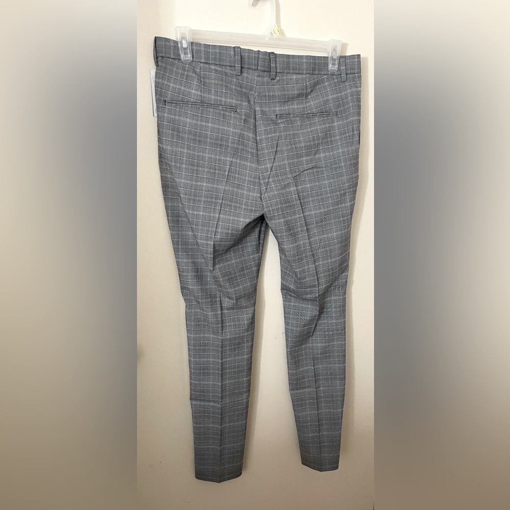 Sz 34R H&M Men's trousers grey skinny fit plaid white&black - Picture 14 of 16
